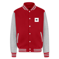 Wecrew Heavyweight Letterman Jacket - red/heather grey